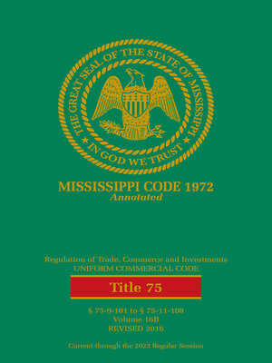 cover image of Mississippi Code of 1972 Annotated